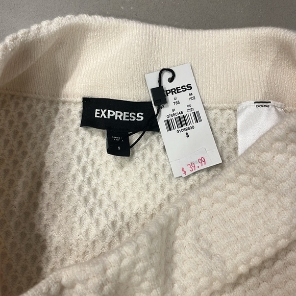 Express Cream Ruffle Sweater Skirt - Picture 3 of 3